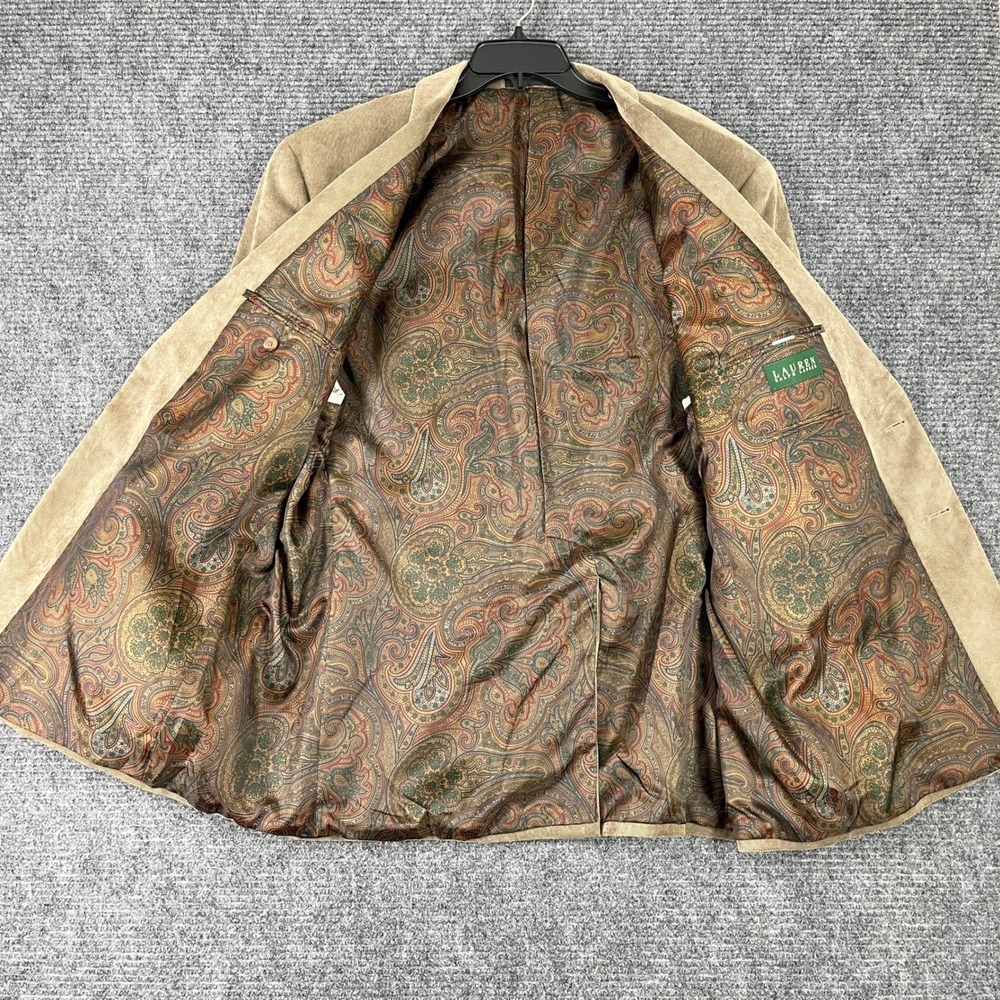 Vintage Lauren Ralph‎ Lauren Corduroy Blazer Men 50R Paisley Lined Tailored Y2K - Picture 6 of 16